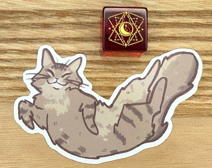 Cute Sleeping Tabby Cat Vinyl Sticker | Stationary | for Journaling ...