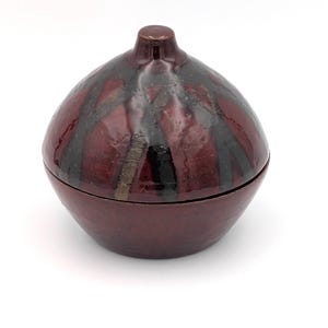 Red Lidded Jar or Salt Cellar