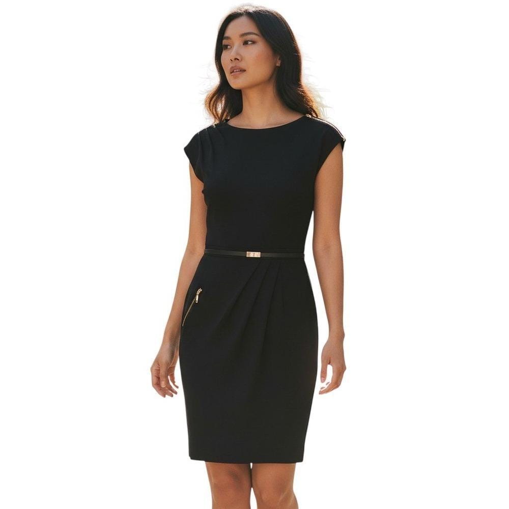 fervente black satin sleeveless long dress reviews FERVENTE BLACK SEQUIN WATERFALL MIDI DRESS