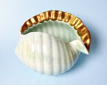 Vintage Conch Shell Planter