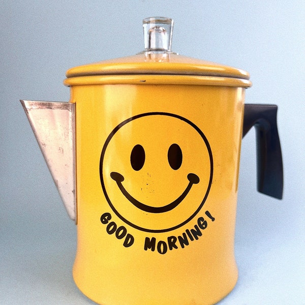 Vintage Foley Good Morning Happy Face Stove Top Kettle - Coffee/Tea Pot