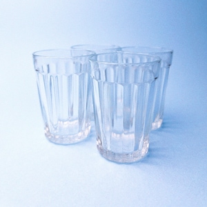 Vintage Clear Faceted Dominion Glasses, Set of 4
