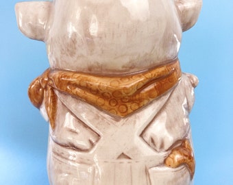 Vintage Treasure Craft Farmer Pig Cookie Jar - Etsy
