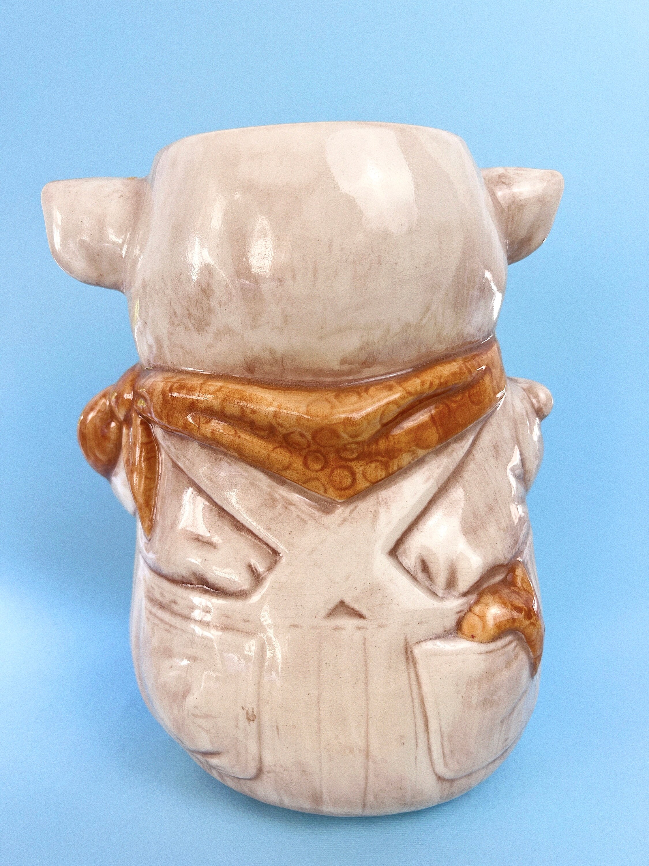 お菓子入れ　クッキージャー　ビィンテージ　ファーマーピッグ Vintage Treasure Craft Farmer Pig Cookie Jar - Etsy