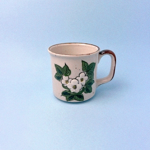 Vintage Japanese Dogwood Stoneware Mug