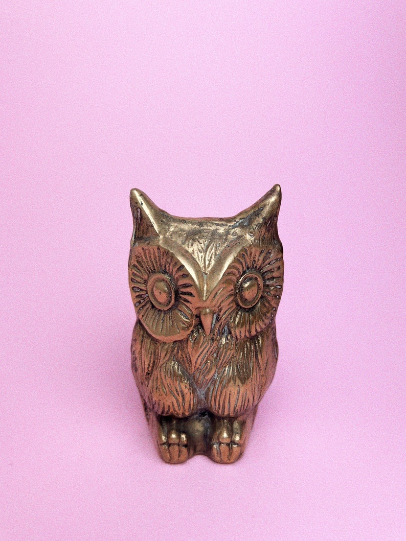 Vintage Brass Owl image 1
