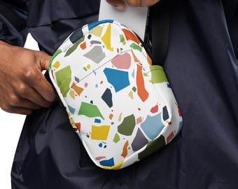 Utility Crossbody Bag, Terrazzo Festival Bag, Travel Sling Bag, Small Everyday Purse, Minimalist Bag, Outdoor Adventure Bag