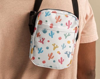 Utility Crossbody Bag, Cactus Festival Bag, Travel Sling Bag, Small Everyday Purse, Minimalist Bag, Outdoor Adventure Bag