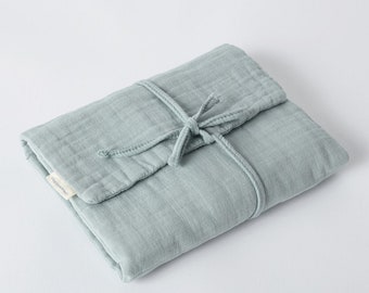 OrganicEra changing mat made of organic muslin, aqua