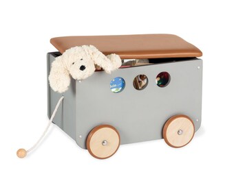 Pinolino toy box on wheels 'Jim', gray