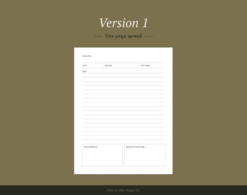 Printable Sermon Notes Template - A4, A5, US Letter, and Half Letter ...