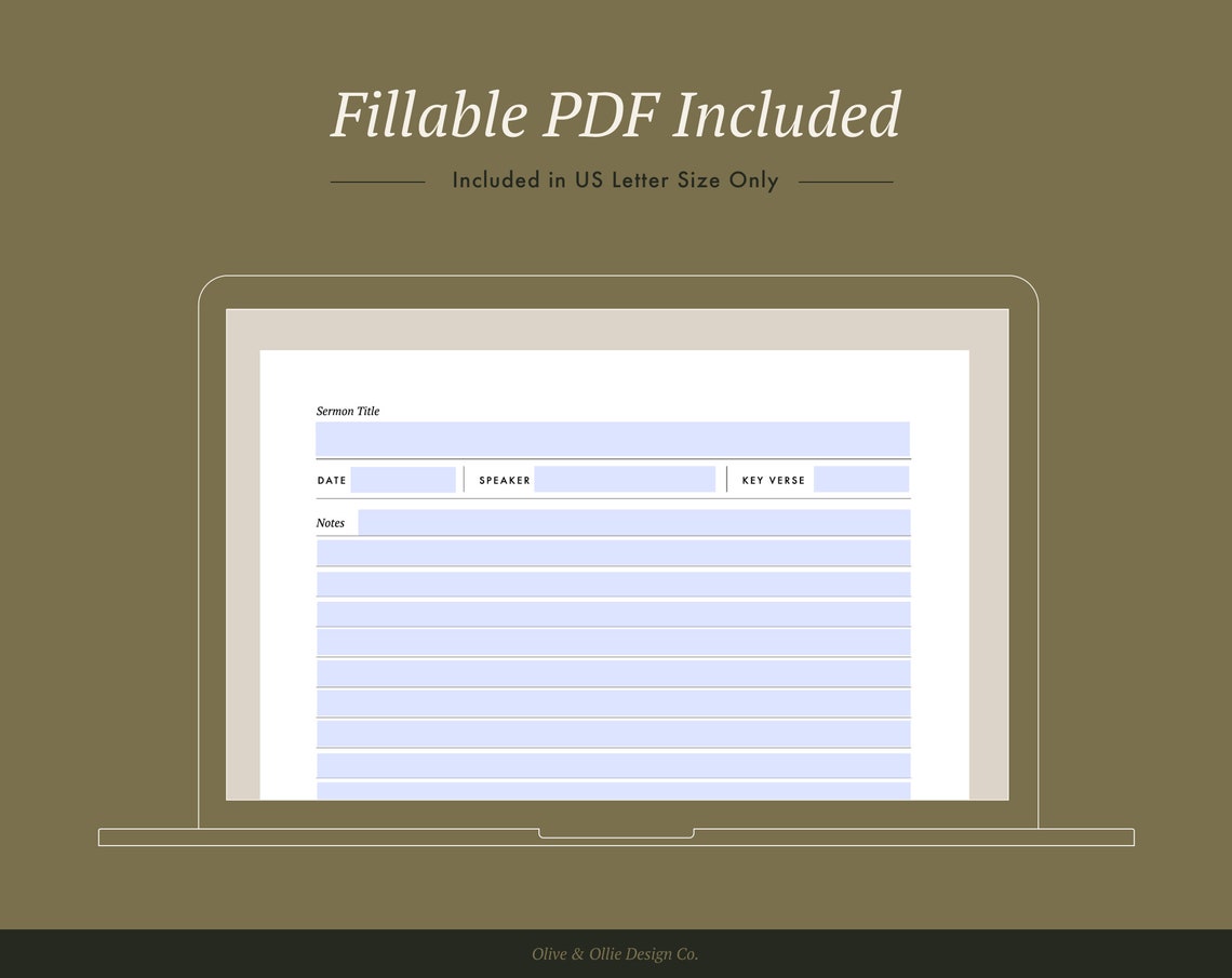 Printable Sermon Notes Template - A4, A5, US Letter, and Half Letter Sizes - Etsy