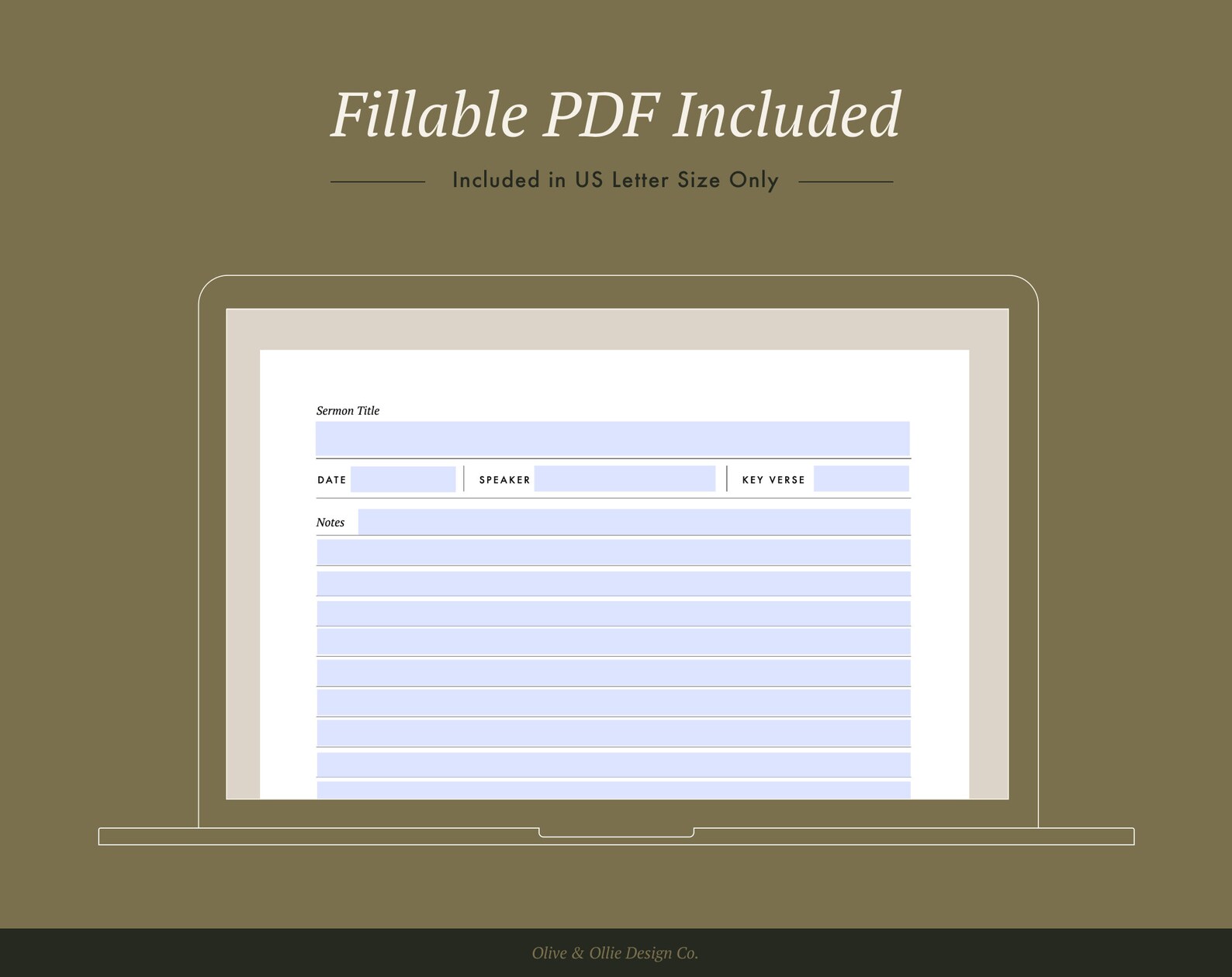 Printable Sermon Notes Template - A4, A5, US Letter, and Half Letter ...