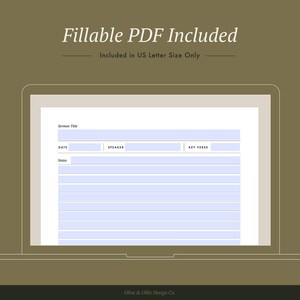 Printable Sermon Notes Template - A4, A5, US Letter, and Half Letter ...