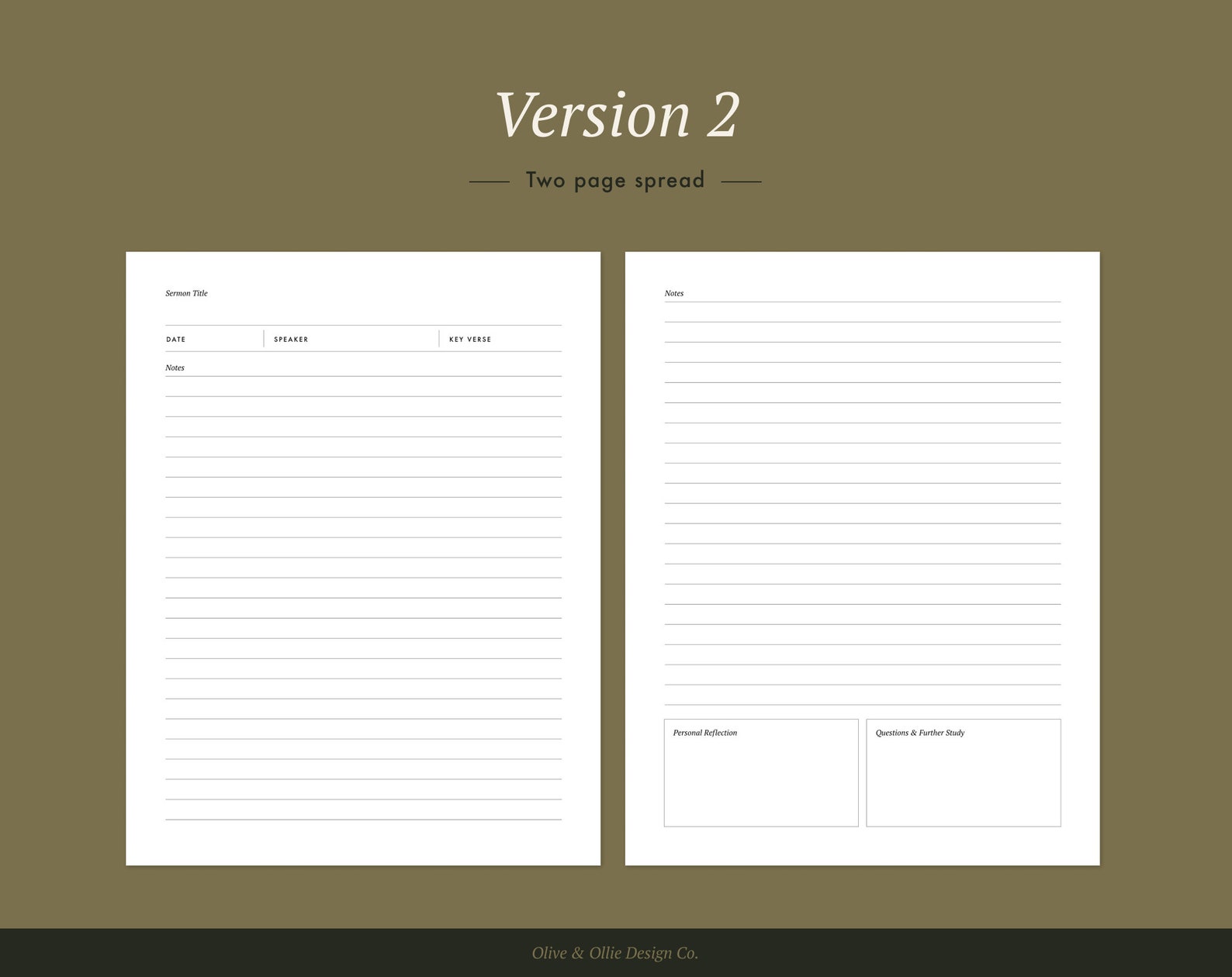 Printable Sermon Notes Template - A4, A5, US Letter, and Half Letter ...