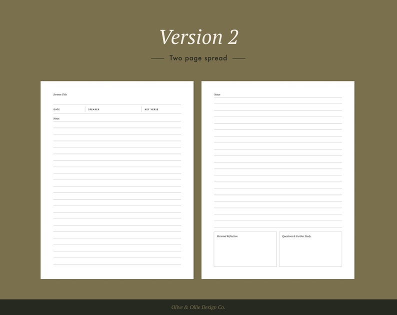 Printable Sermon Notes Template - A4, A5, US Letter, and Half Letter Sizes - Etsy