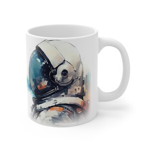 Cosmic Dreams Astronaut Watercolor Mug Space Tea Cup Coffee Mug