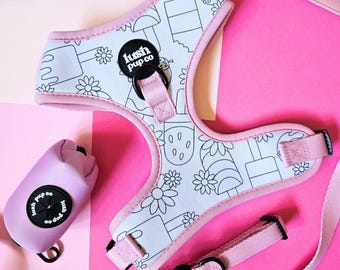 Adjustable Colour-In Dog Harness for Extra Small Puppies to Large Dogs | Custom Noeprene Dog Harness | Comfortable, Stylish, Unique Dog Gift