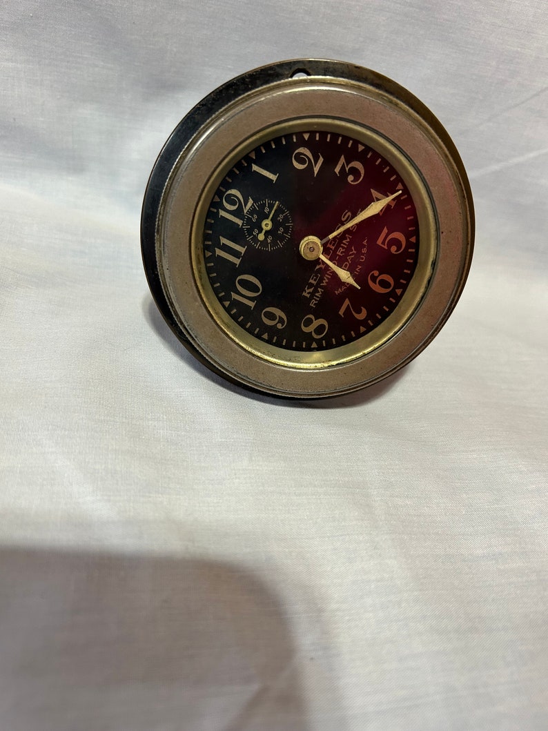 Keyless Auto Clock Antique Keyless Rim Wind Auto Clock 8-day - Etsy