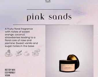 Pink Sands Soy Wax 8oz Candle