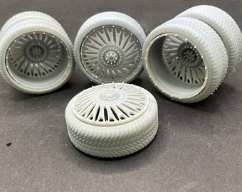 1/64 SCALE  dually wheels and tires