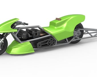 Top Fuel Drag Bike 3d printed easy build