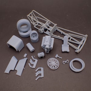 1/25 3D-geprinte dragster motor vooraan