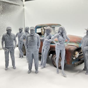 Dukes of Hazard cast 1/25 scale 3d printed