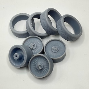 22 inch 1/25 scale skull wheel wheels with tires 3-D print printed