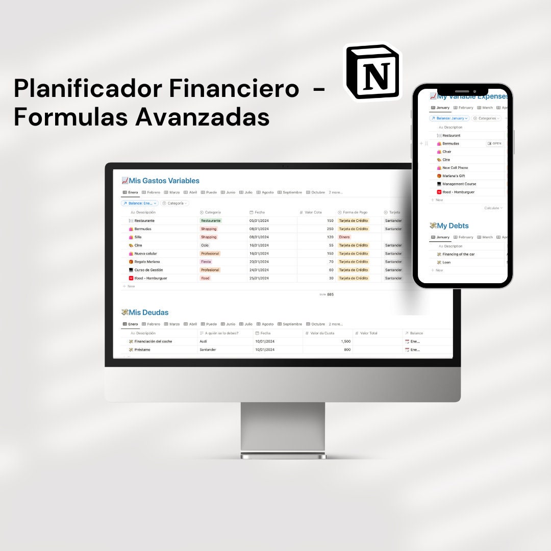 2024 Plantilla De Notion, Tracker Financiero, Notion Template, Budget ...