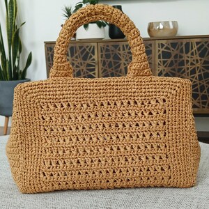 Crochet raffia bag/handmade bag/ paper raffia bag/Evening bag/beach bag/woven bag