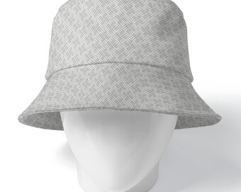 Vintage White and Gray Star Abstract Double-Side Printing Bucket Hat - Limited Edition Headwear