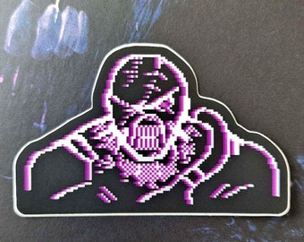 Nemmy-klistermärke | Resident Evil 3: Nemesis | Skräckpixelkonst | Matt vattentät + väderbeständig vinyllaptopdekaler