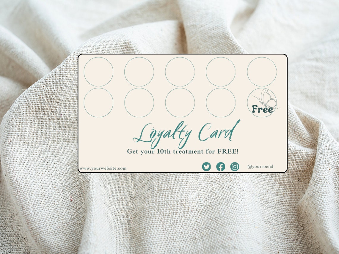Editable Rewards Card Design the Loyalty Club Small Business Loyalty Cards Printable Customer ...