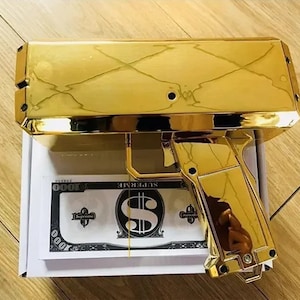 schießen Geld Pistole Spielzeug-Party Banknote schießen Pistole Papiergeld Shooter Werfen Maschine lustiges Spiel Mode-Geschenk-Party Versorgung Spielzeug