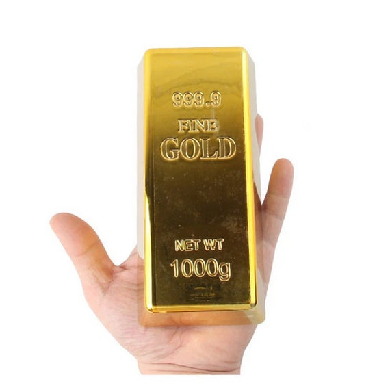 Fake Gold Bar Plastic Golden Paperweight Home Decor Bullion Bar