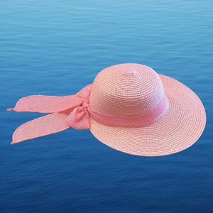 Pink Beach Hat with Pink Bow