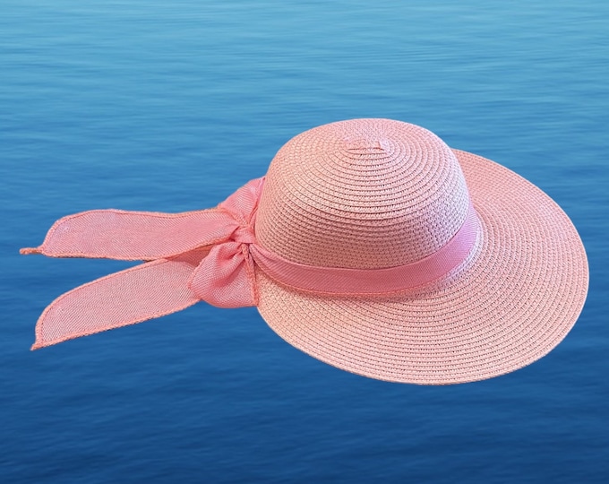 Pink Beach Hat with Pink Bow