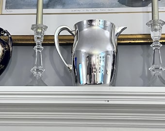 Vintage Silverplate Water Pitcher - 7.5" Tall Elegant Tableware