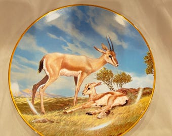 Plato vintage de gacela de cuernos delgados: W. J. George Fine China, Will Nelson Art