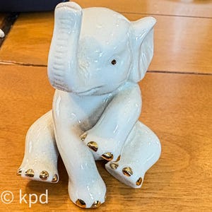 Vintage Lenox Porcelain Elephant Figurine with 24k Gold Trim – Good Luck Collectible Gift