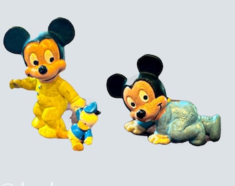1985 Baby Mickey & Donald Figurine Set | Bully West Germany Disney Collectible