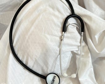 Labtron Stethoscope – Single Head Black Tube – Medical Collectible, Retro Nursing & Doctor Equipment