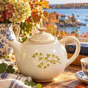 Vintage Irish Country Pottery Shamrock Teapot | Made in Shannon Ireland | Cottagecore Ceramic Tea Pot