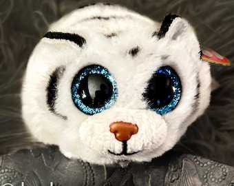 Peluche apilable de TY Beanie Teeny Tys ZACK Tigre Blanco - Juguete de 10 cm