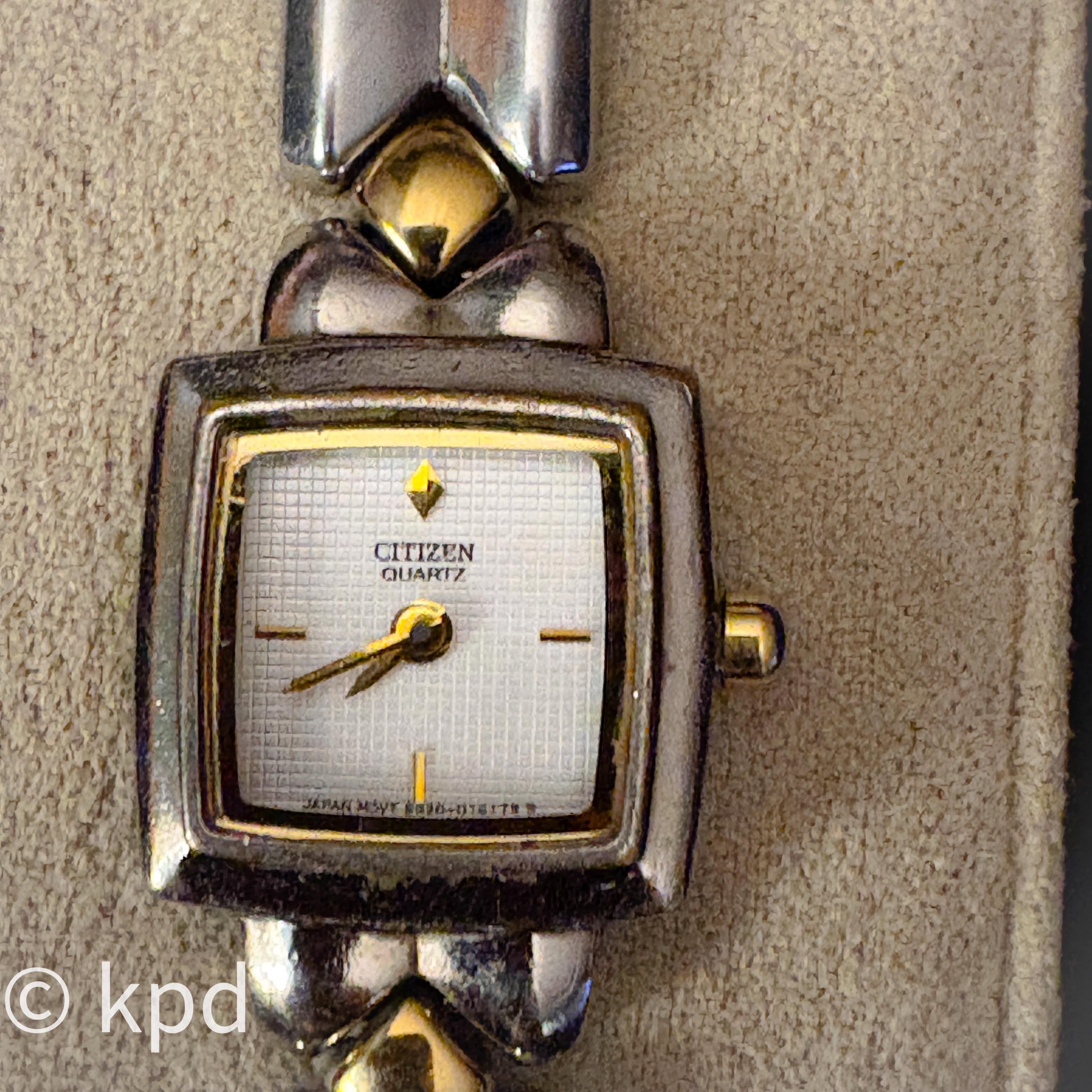 Citizen Quartz Watch | Two-tone Silver Gold, Square Face - Etsy