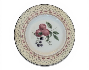 Plato vintage Johnson Bros England: diseño de frutas, vajilla estilo granja rústica (25 cm)