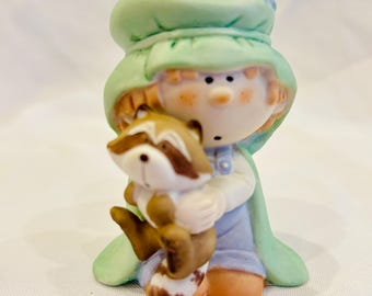 Figura de mapache de Priscilla Hillman, de Bumpkins, vintage, de Enesco, años 90, decoración de habitación infantil con temática de bosque