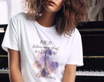 Paris Eiffel Tower Graphic Tee: Chic Travel Lover Shirt