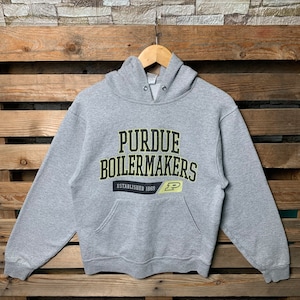 Vintage Glocke mit Kapuze Purdue Boilermaker Hoodie Purdue Pullover mit Kapuze Purdue Boilermaker Logo Grafik-Druck Purdue Boilermaker Fussball